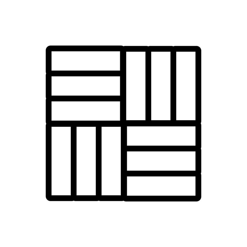 ilustração de contorno de vetor de ícone quadrado de azulejo
