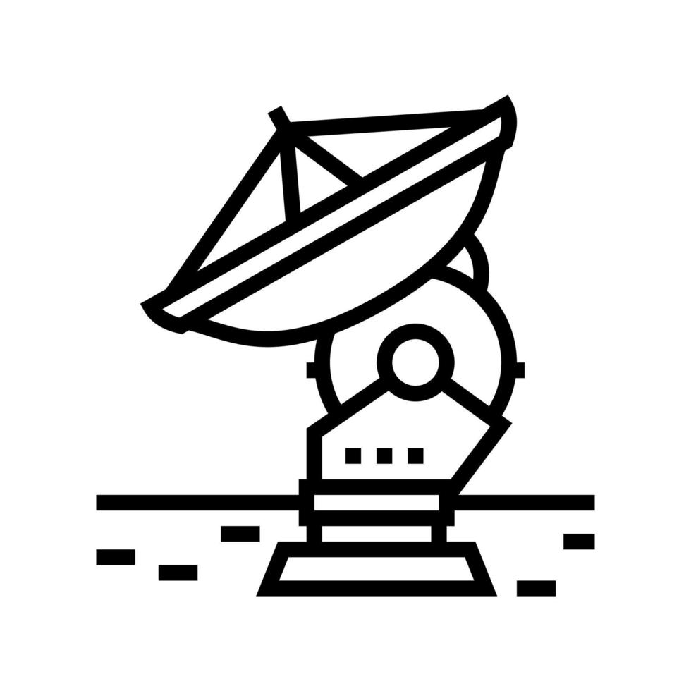 ilustração vetorial de ícone de linha de planetário de radar de antena vetor