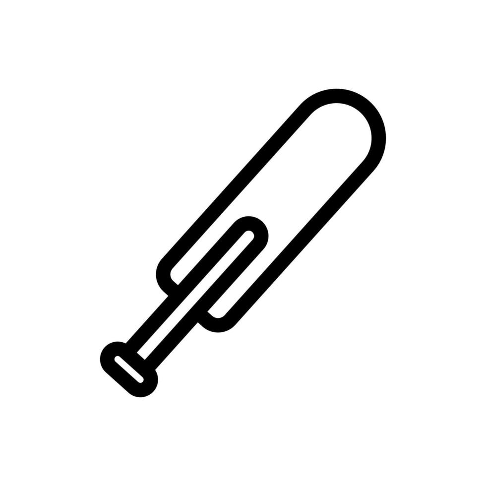 vetor de ícone de taco de críquete. ilustração de símbolo de contorno isolado