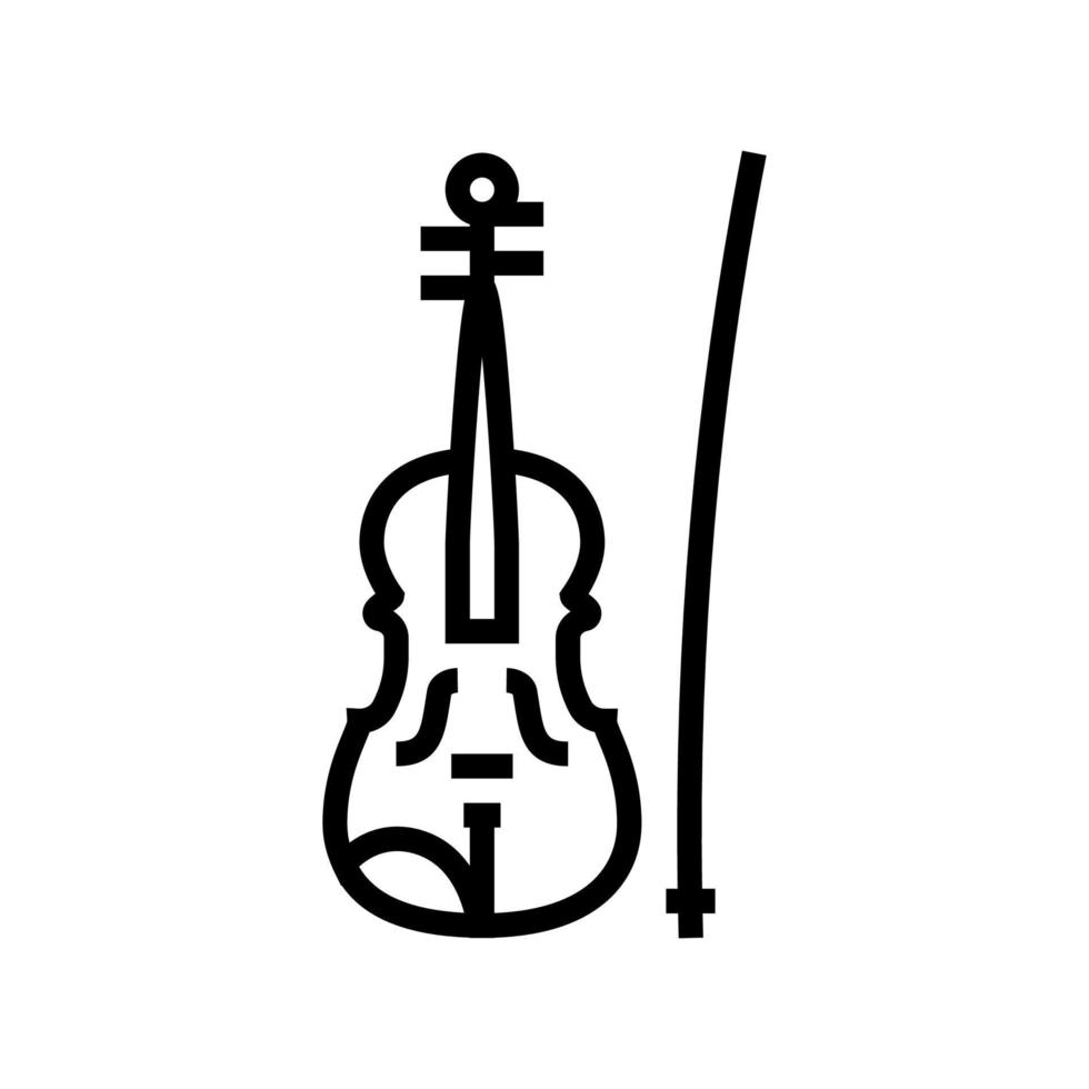 ilustração em vetor ícone de linha de instrumento de música violino