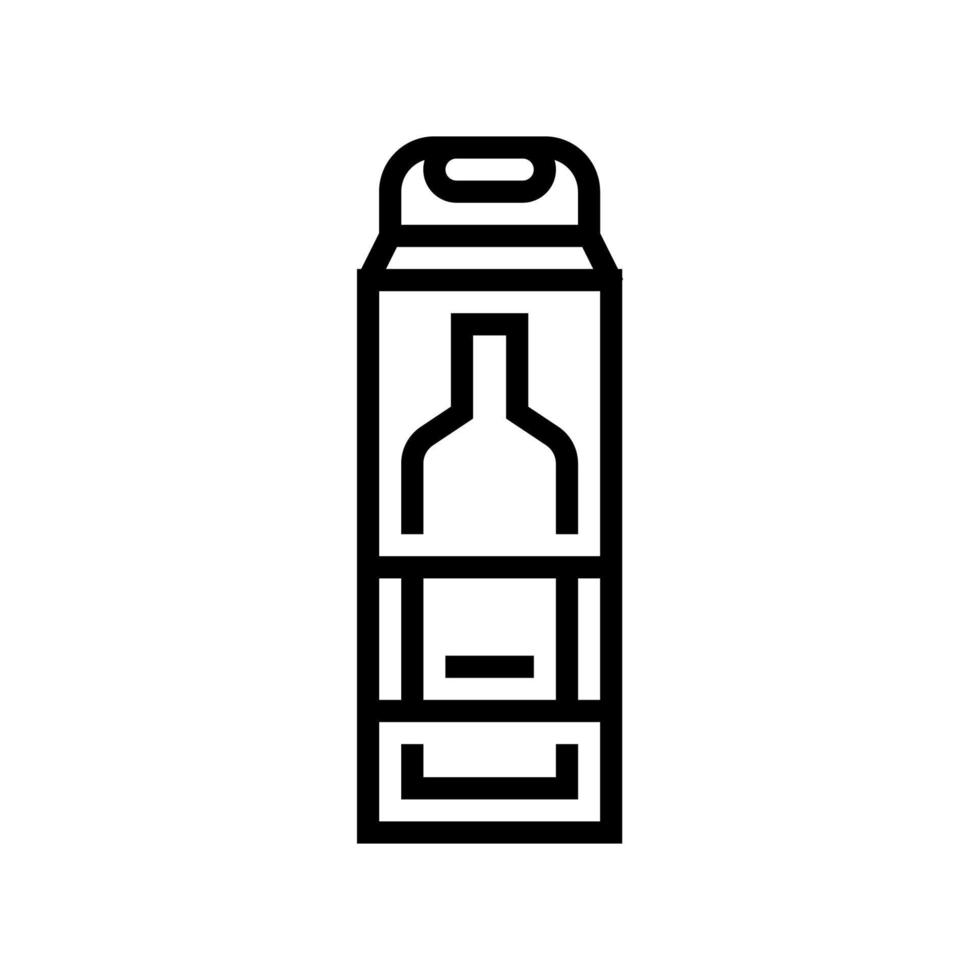 garrafa de ilustração vetorial de ícone de linha de caixa de álcool vetor