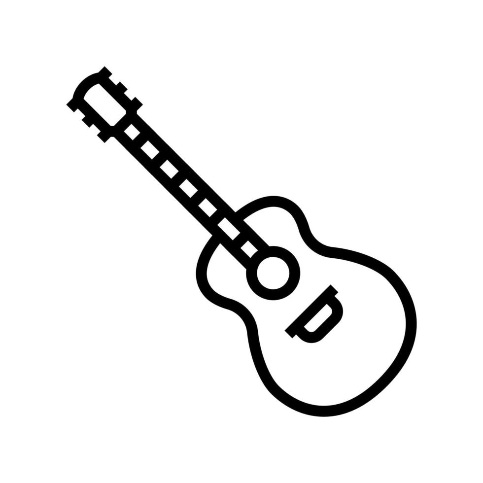 ilustração em vetor ícone de linha de instrumento musical de guitarra