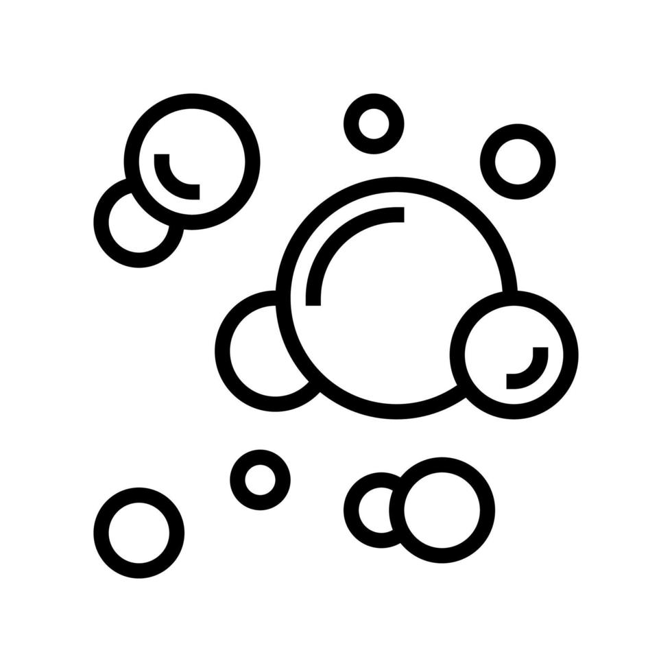 ilustração vetorial de ícone de linha de oxigênio de bolhas vetor