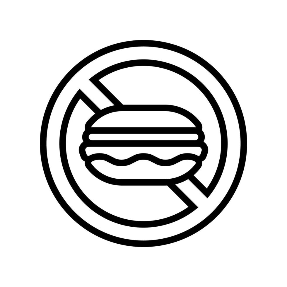 ilustração em vetor ícone de linha de vício em nutrição alimentar