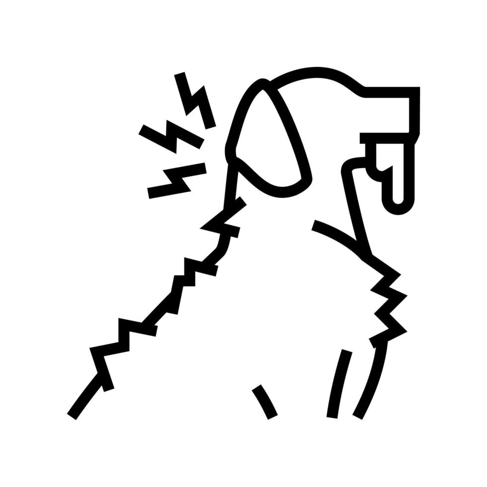 ilustração em vetor ícone da linha de doença do animal de estimação da raiva