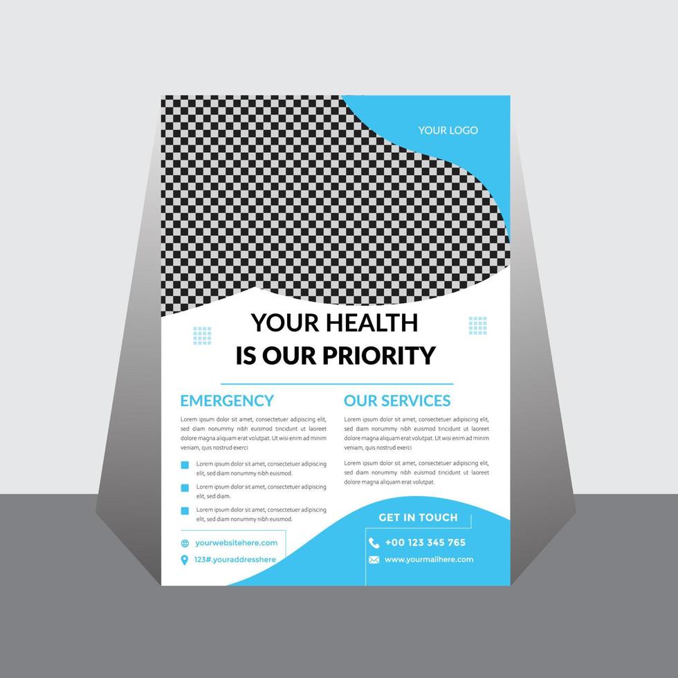 design de folheto médico, modelo de folheto de saúde vetor