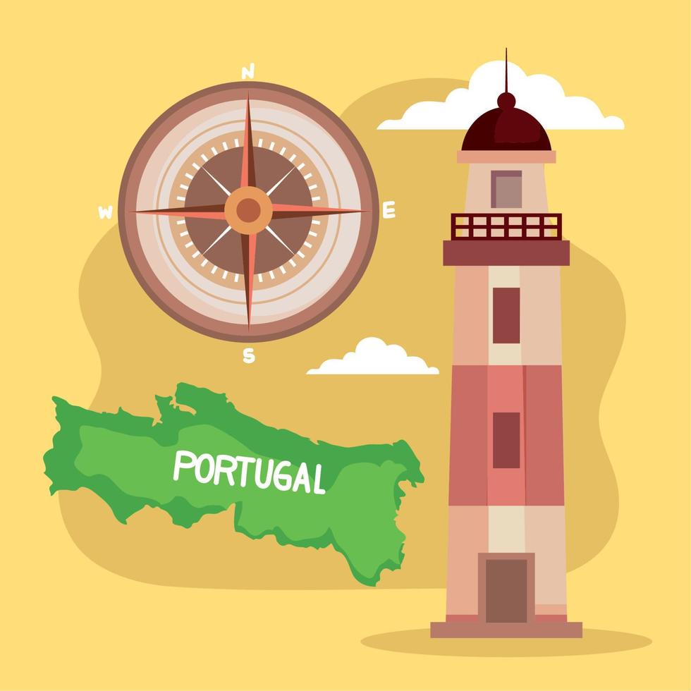 letras de portugal com mapa vetor