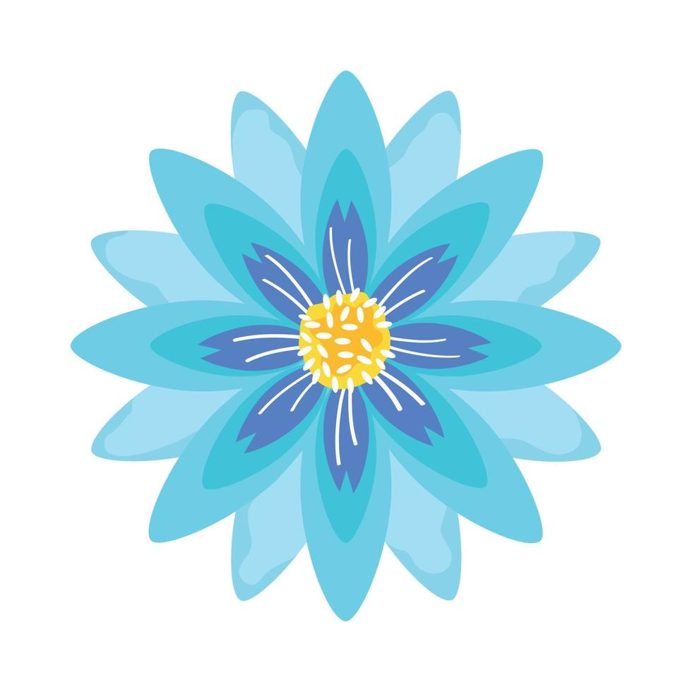 decoração de jardim de flores azuis vetor