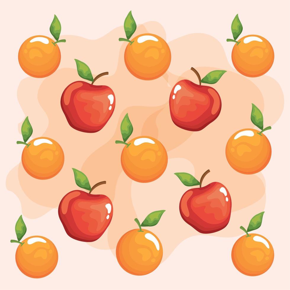 padrão de laranjas e maçãs vetor