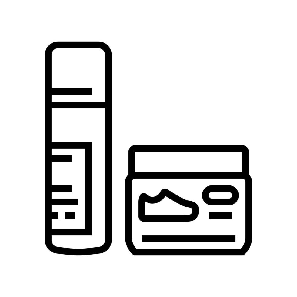 ilustração em vetor ícone de linha de cuidado de sapato de pasta de creme