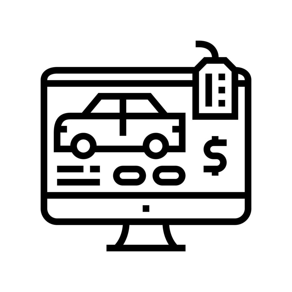 comprar ilustração vetorial de ícone de linha on-line de carro vetor