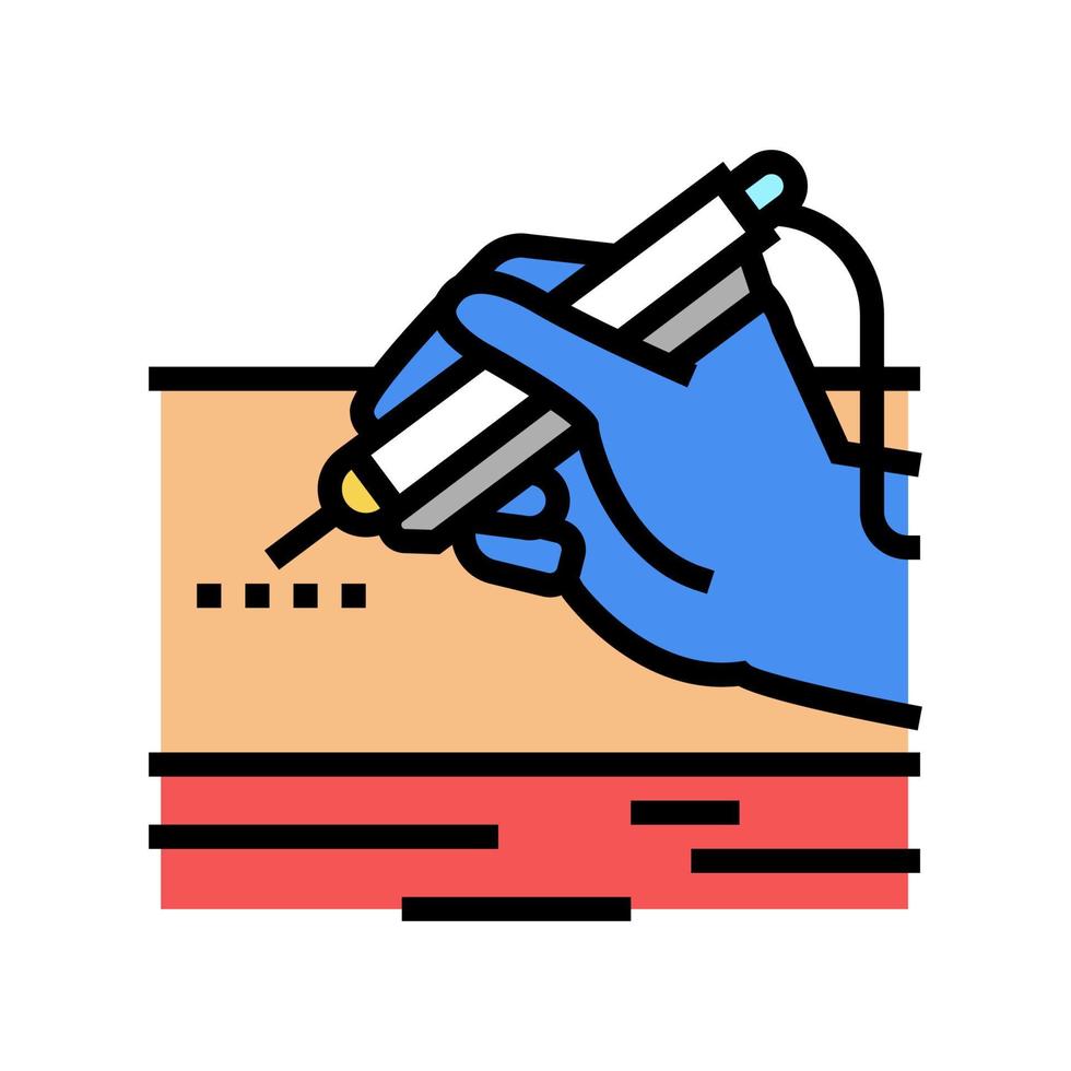 ilustração em vetor ícone de cor de dispositivo de cirurgia a laser