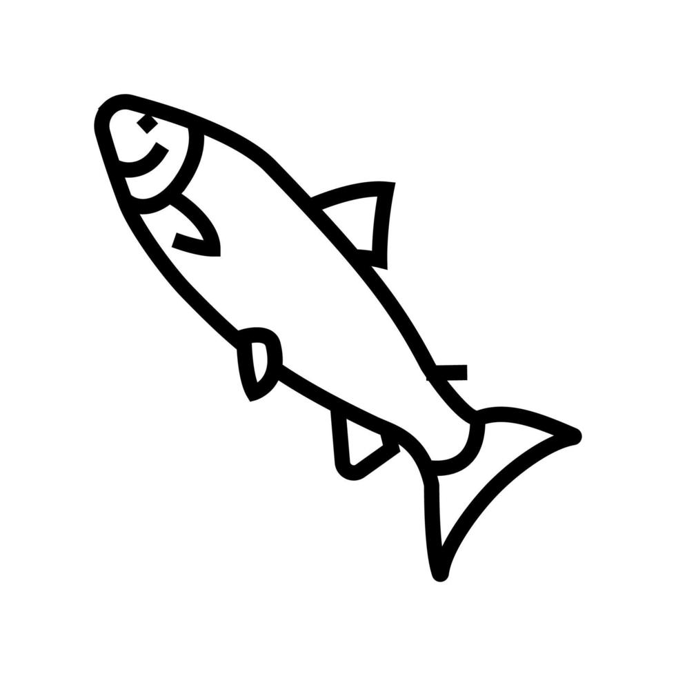 ilustração vetorial de ícone de linha de salmão atlântico vetor