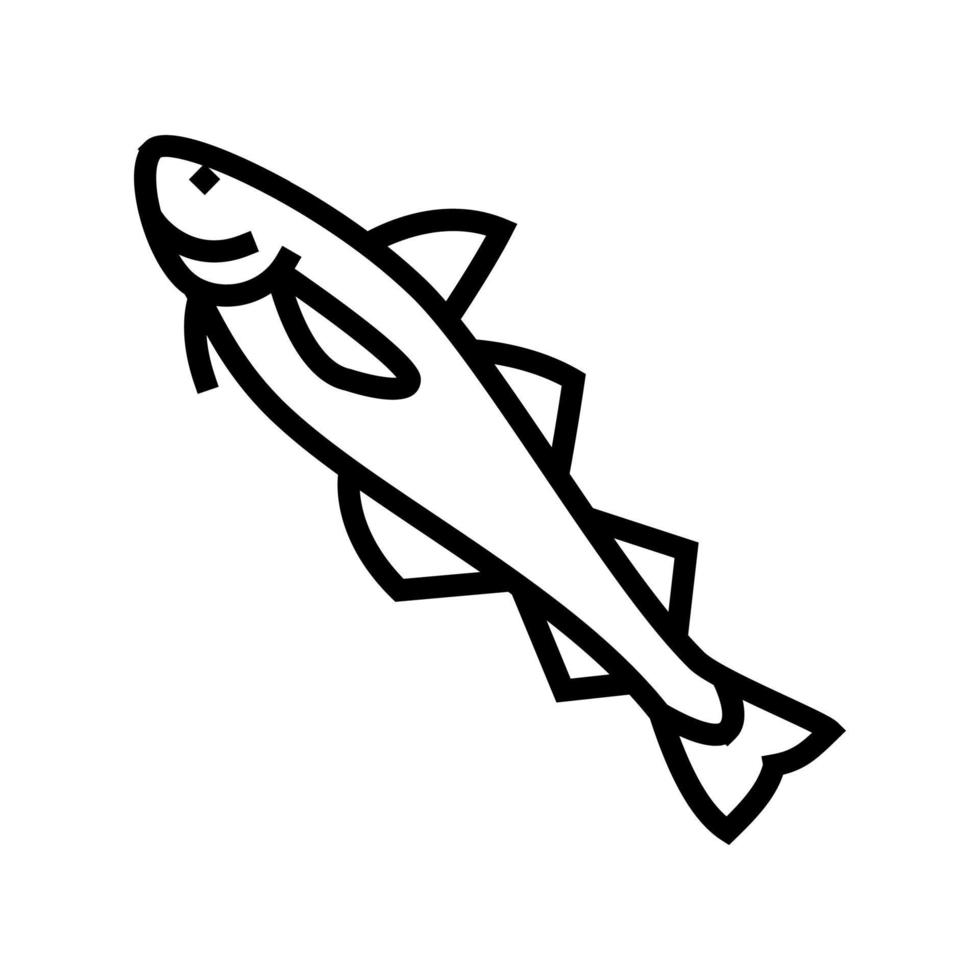 ilustração em vetor ícone de linha pollock do alasca