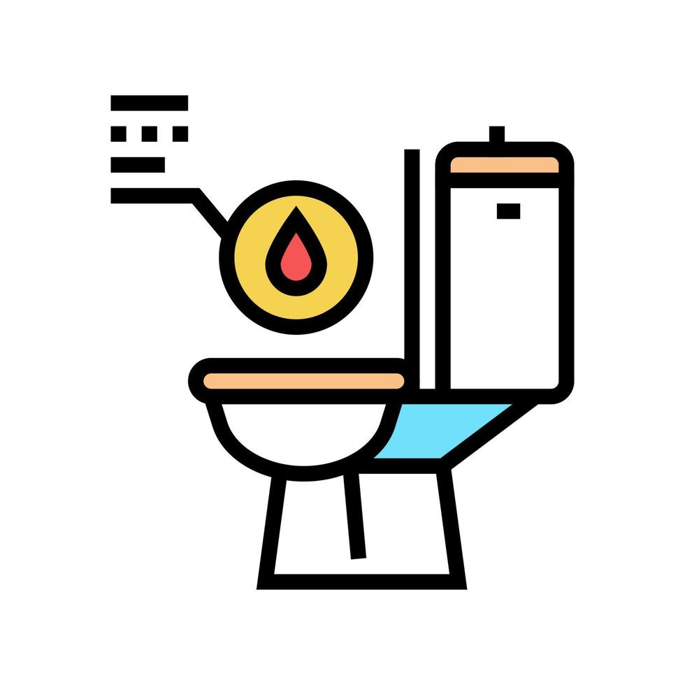 urina com ilustração vetorial de ícone de cor de sangue vetor