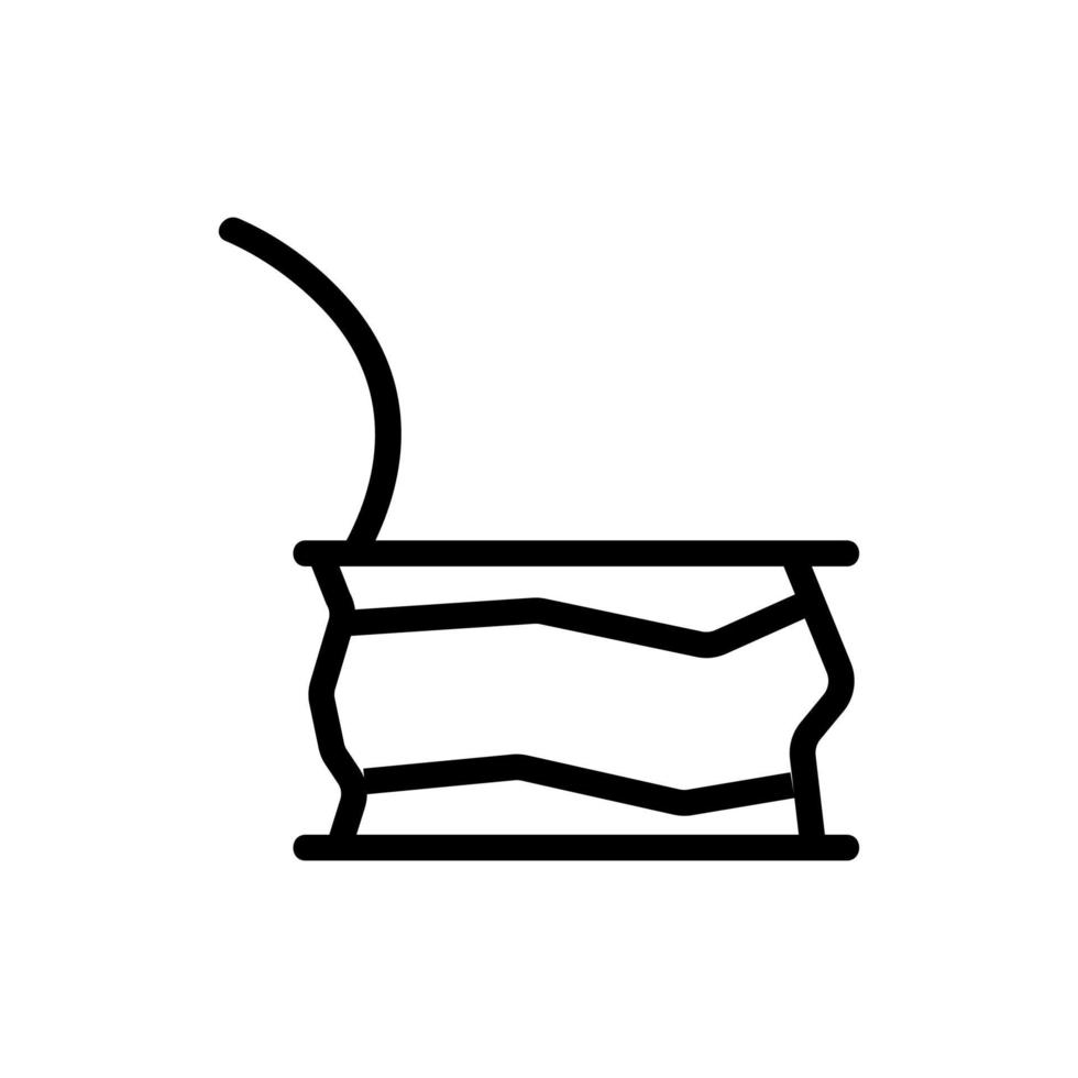 ilustração de contorno de vetor de ícone de lata achatada
