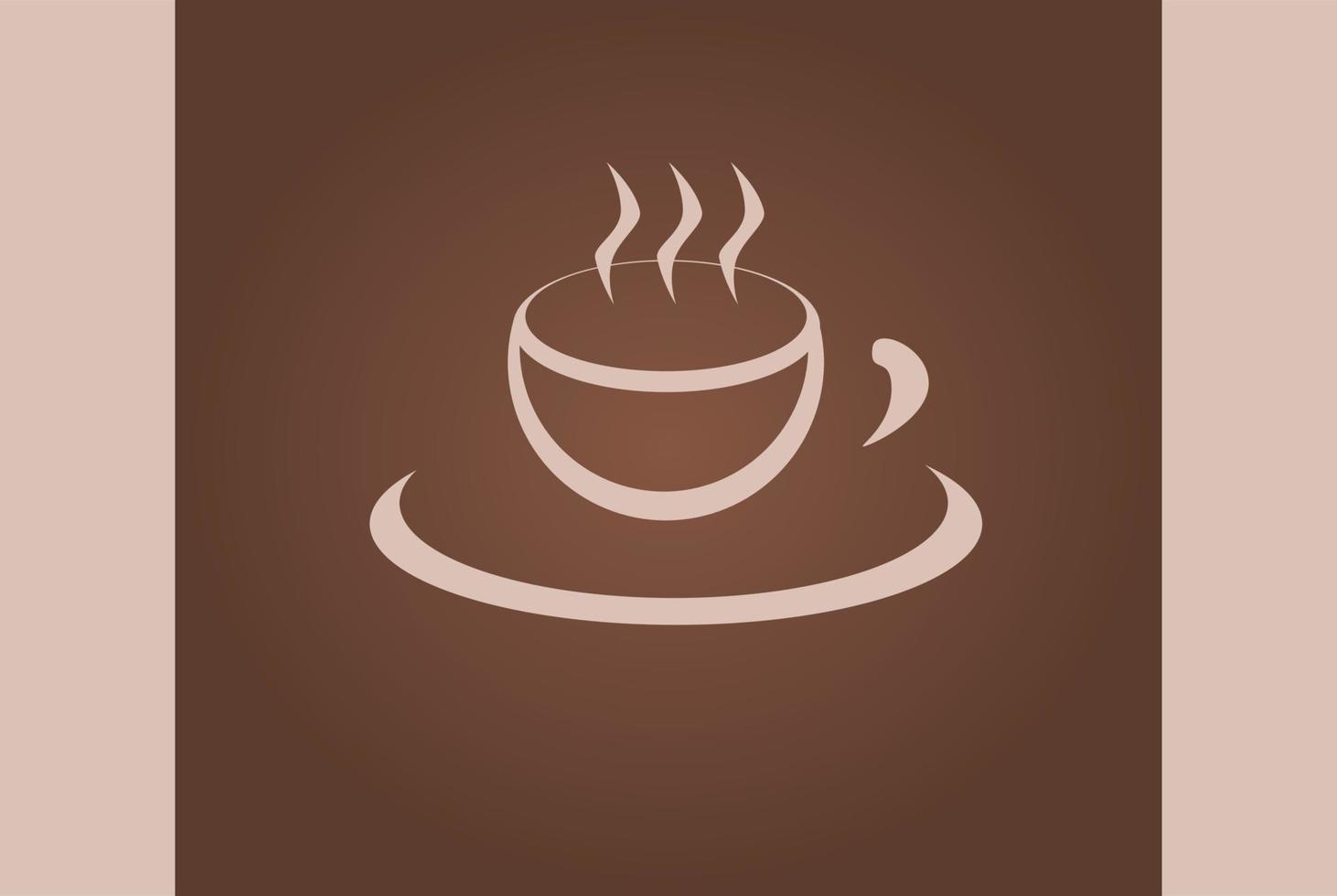 de fundo vector simples com tema de café. fundo marrom com uma xícara de café. uma base adequada para atividades de apresentação, publicações ou atividades nas mídias sociais.