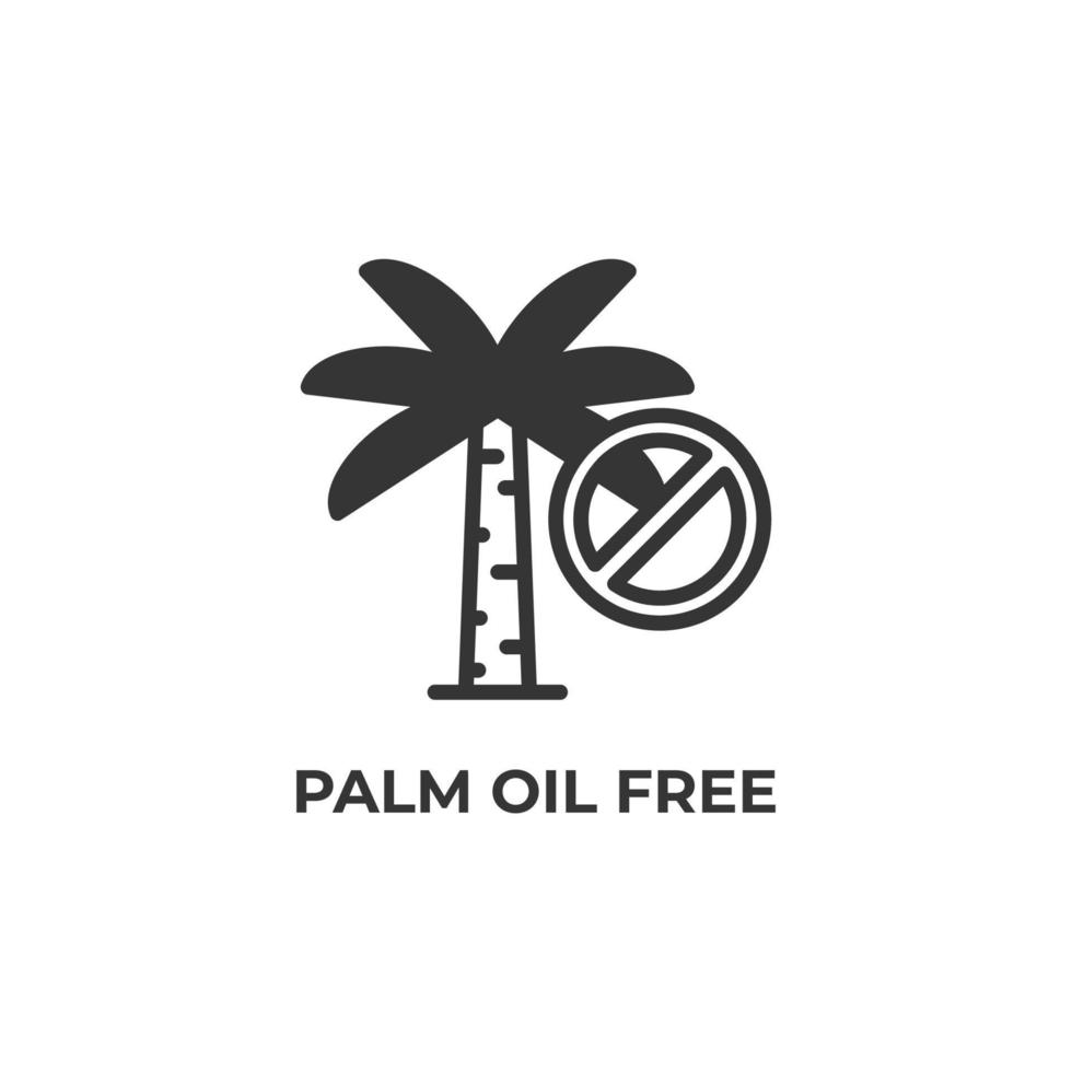 sinal de vetor de símbolo livre de óleo de palma é isolado em um fundo branco. cor do ícone editável.