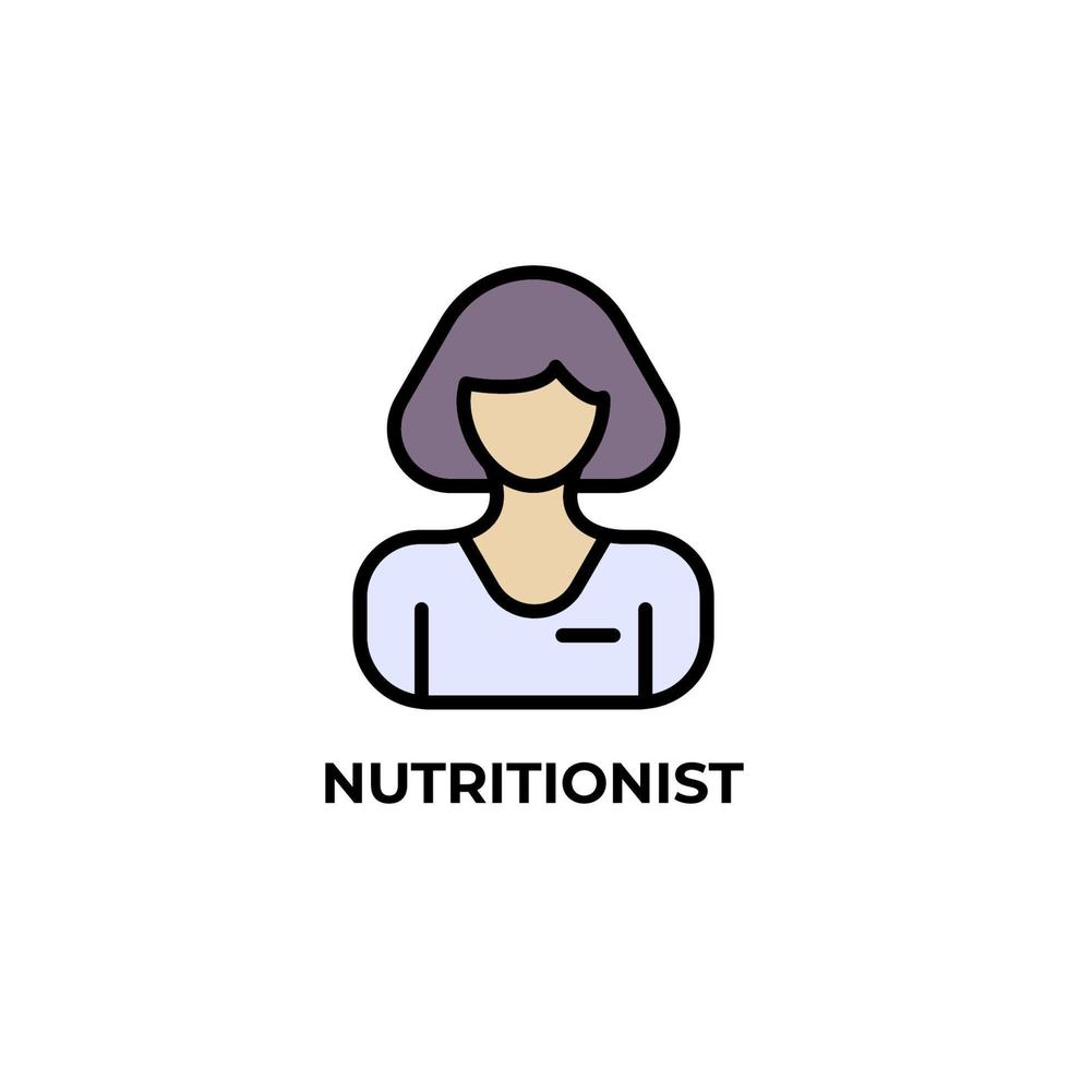 ícone de vetor de nutricionista. ilustração em vetor design plano colorido. gráficos vetoriais