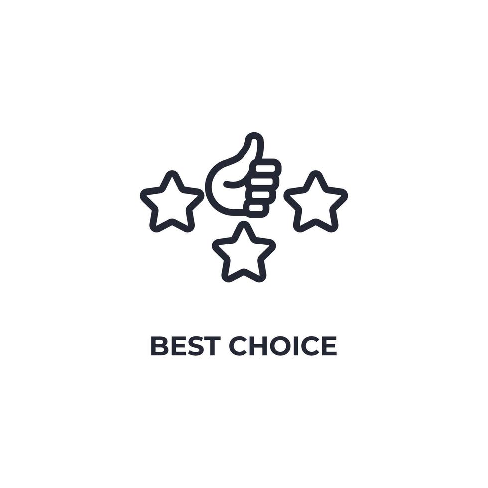 sinal de vetor de símbolo de melhor escolha é isolado em um fundo branco. cor do ícone editável.