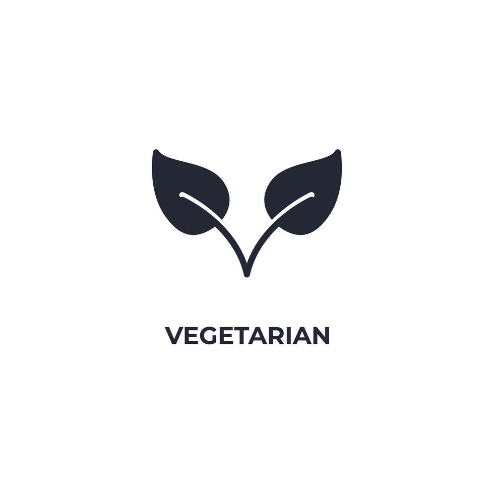 sinal de vetor de símbolo vegetariano é isolado em um fundo branco. cor do ícone editável.