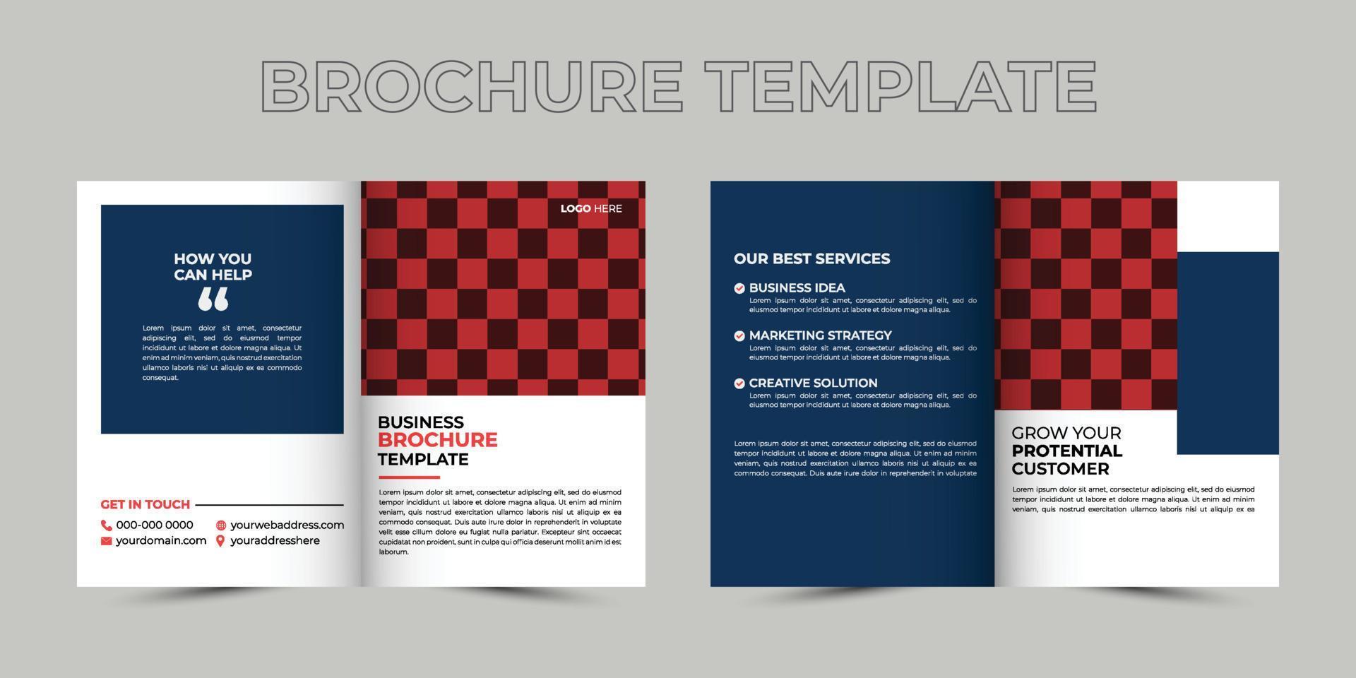 brochura bifold, corporativa, agência, criativa, marketing, modelo, impressão, a4, vetor