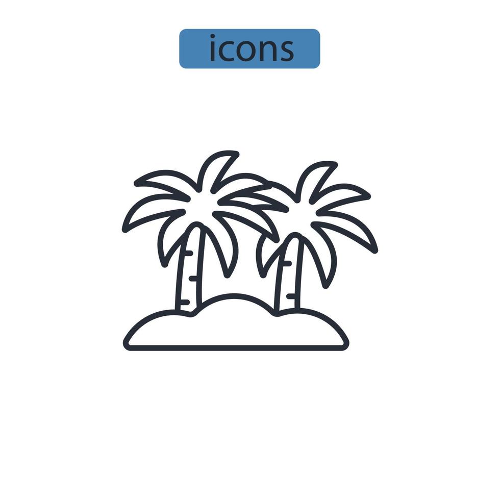 ícones de palma simbolizam elementos vetoriais para infográfico web vetor