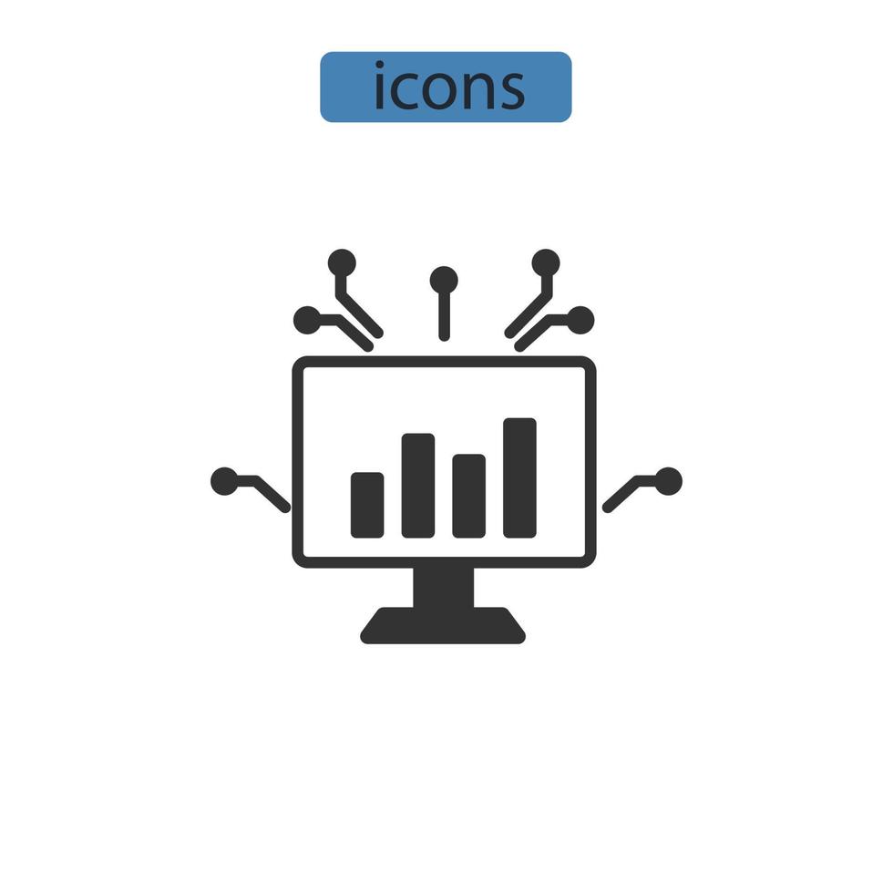 ícones de inferência causal simbolizam elementos vetoriais para web infográfico vetor