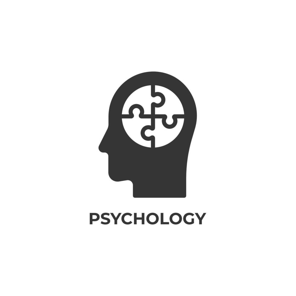 sinal de vetor de símbolo de psicologia é isolado em um fundo branco. cor do ícone editável.