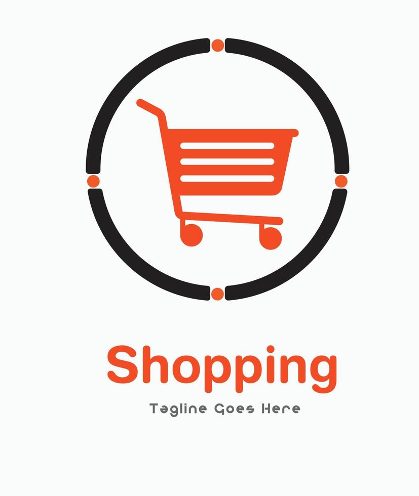 logotipo de compras loja de compras on-line shopping ilustração de logotipo de vetor de empresa de negócios de comércio eletrônico