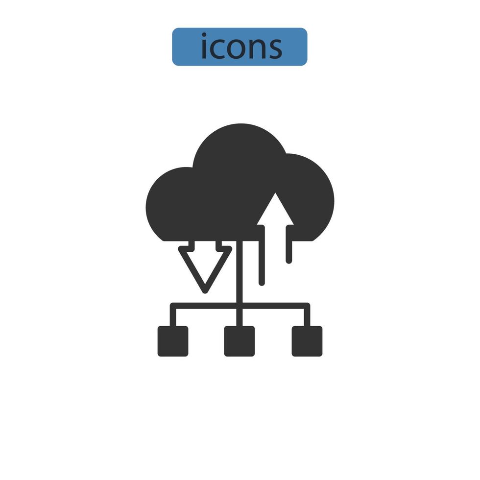 ícones de nuvem simbolizam elementos vetoriais para web infográfico vetor