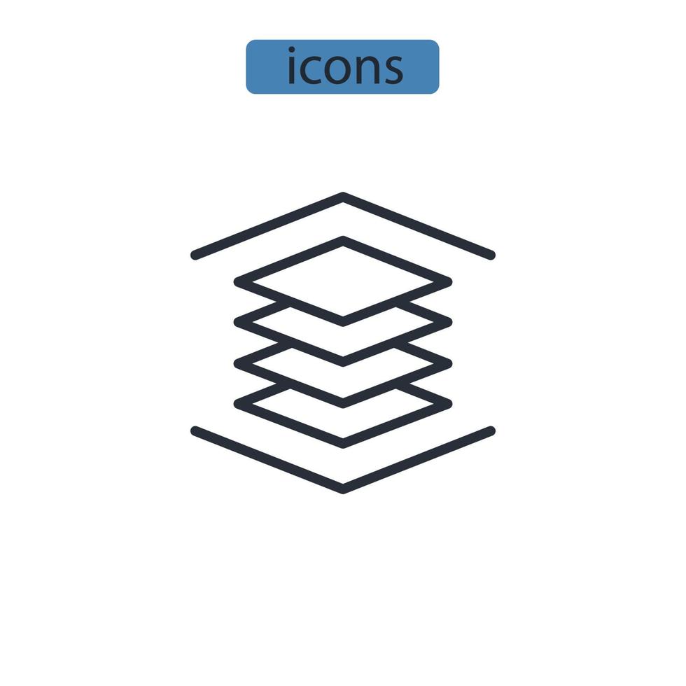 elementos de vetor de símbolo de ícones multicamadas para web infográfico