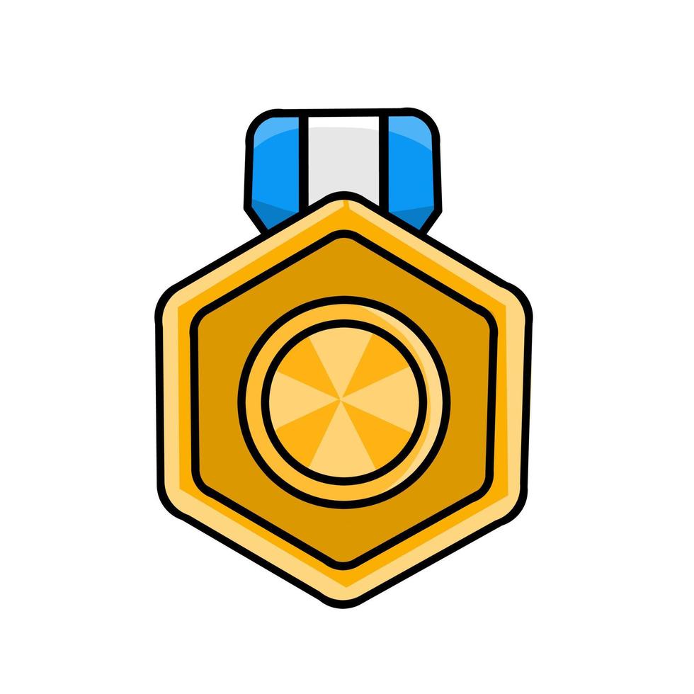 vetor de ilustração de medalha de ouro, vencedor, perfeito para impressão, etc.