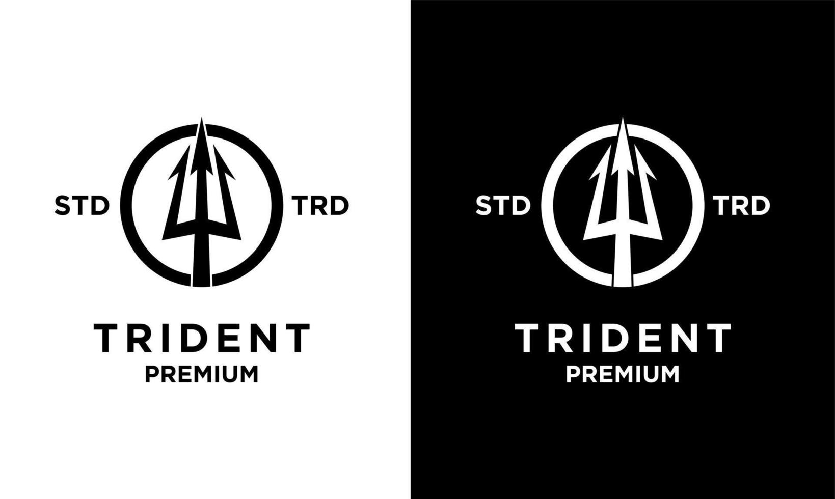 design de logotipo vintage tridente vetor