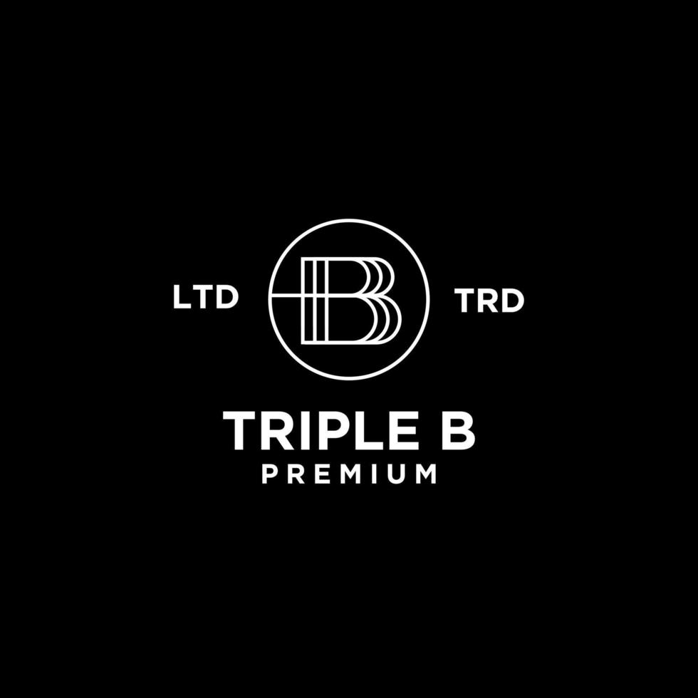 design de ícone de logotipo de letra triplo b bbb vetor