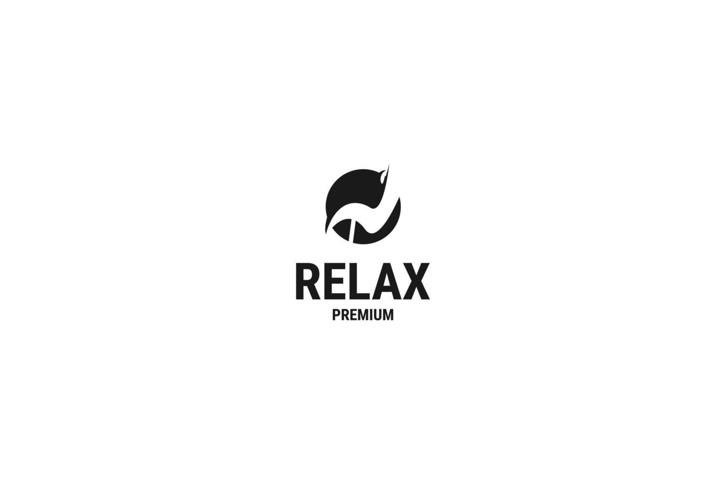 ideia de ilustração vetorial de design de logotipo de assento de dormir plano relax vetor