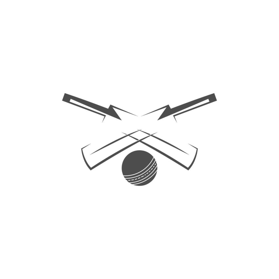 modelo de ilustração de design de logotipo de ícone de esporte de críquete vetor