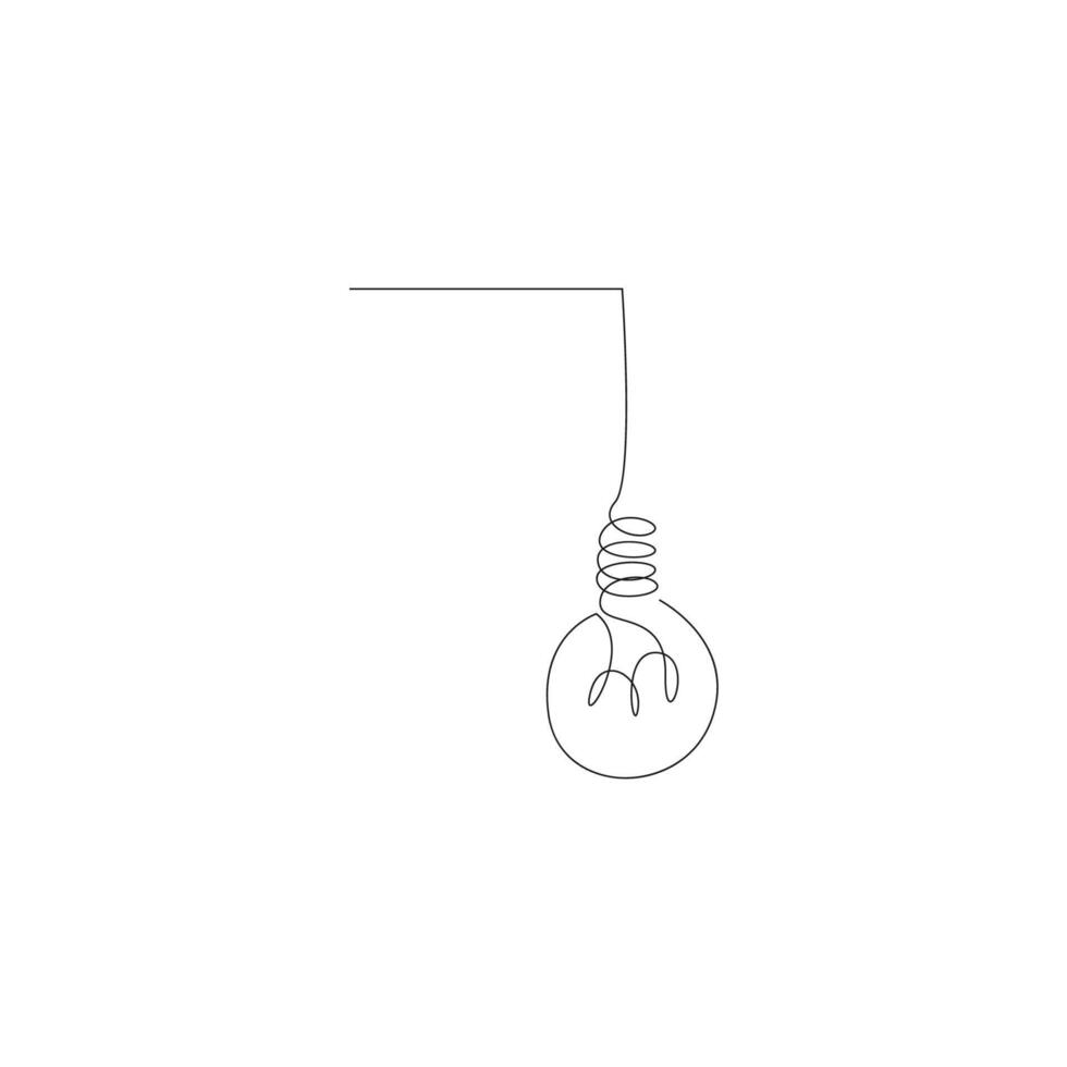 ilustração de design de ícone de arte de linha de lâmpada vetor