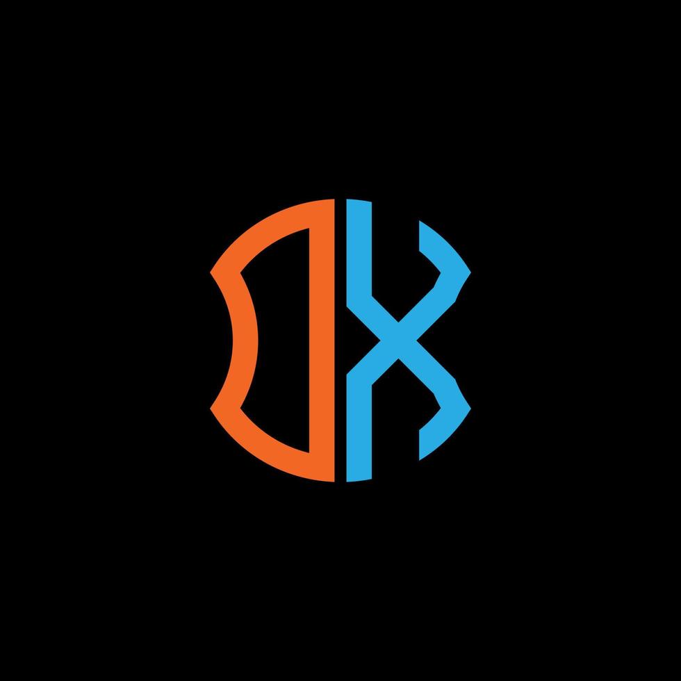 design criativo do logotipo da letra dx com gráfico vetorial, design de logotipo simples e moderno abc. vetor