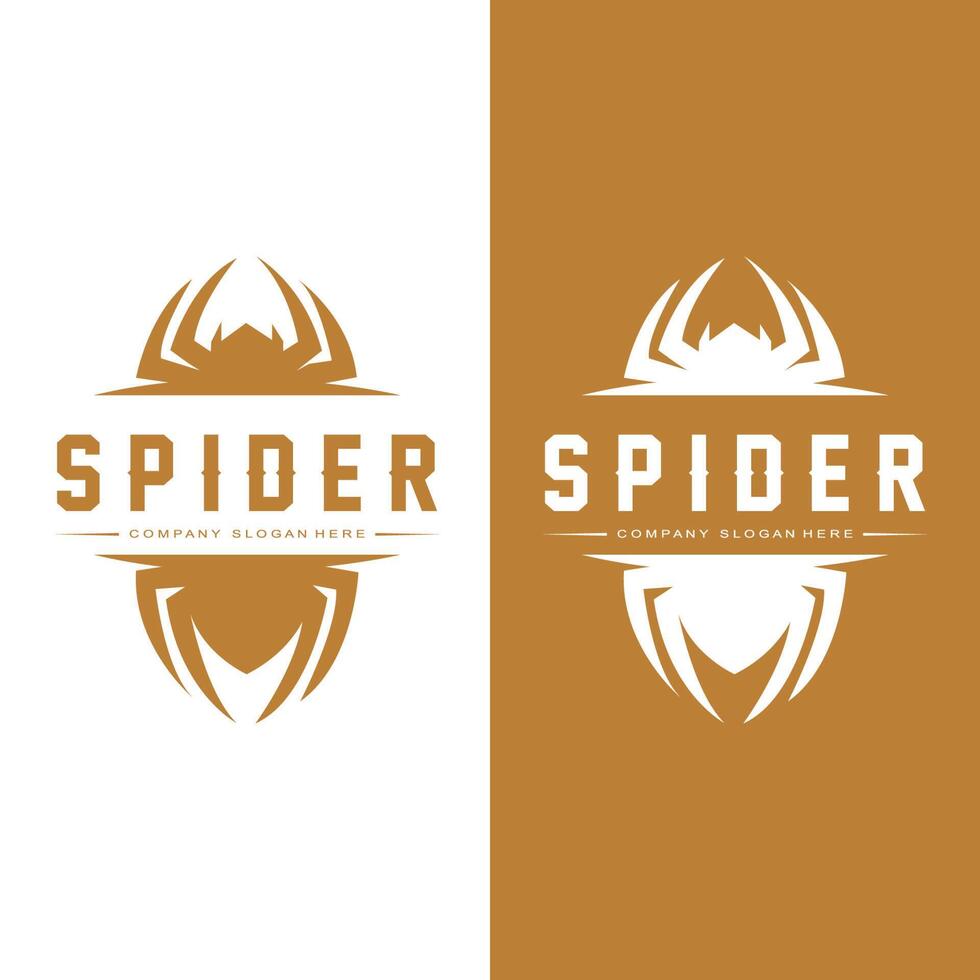 ícones vetoriais de logotipo de aranha e teia de aranha, animais fazendo ninhos, para halloween, fantasias vetor