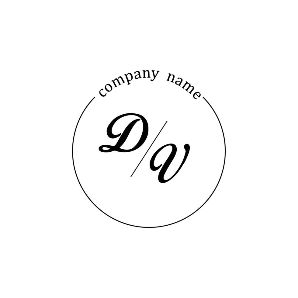 inicial dv logotipo monograma carta minimalista vetor