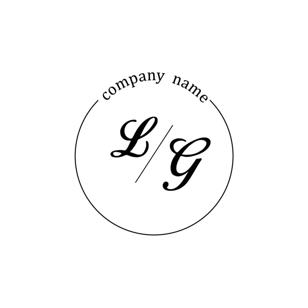 inicial lg logotipo monograma carta minimalista vetor