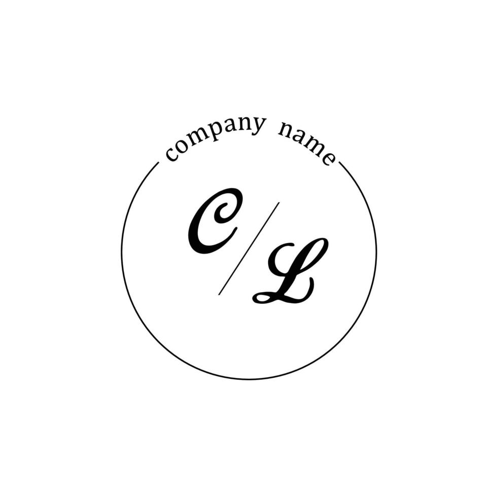 inicial cl logotipo monograma carta minimalista vetor