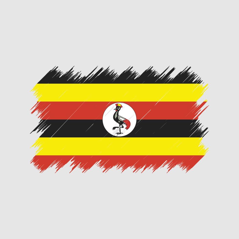 pincel de bandeira de uganda. bandeira nacional vetor