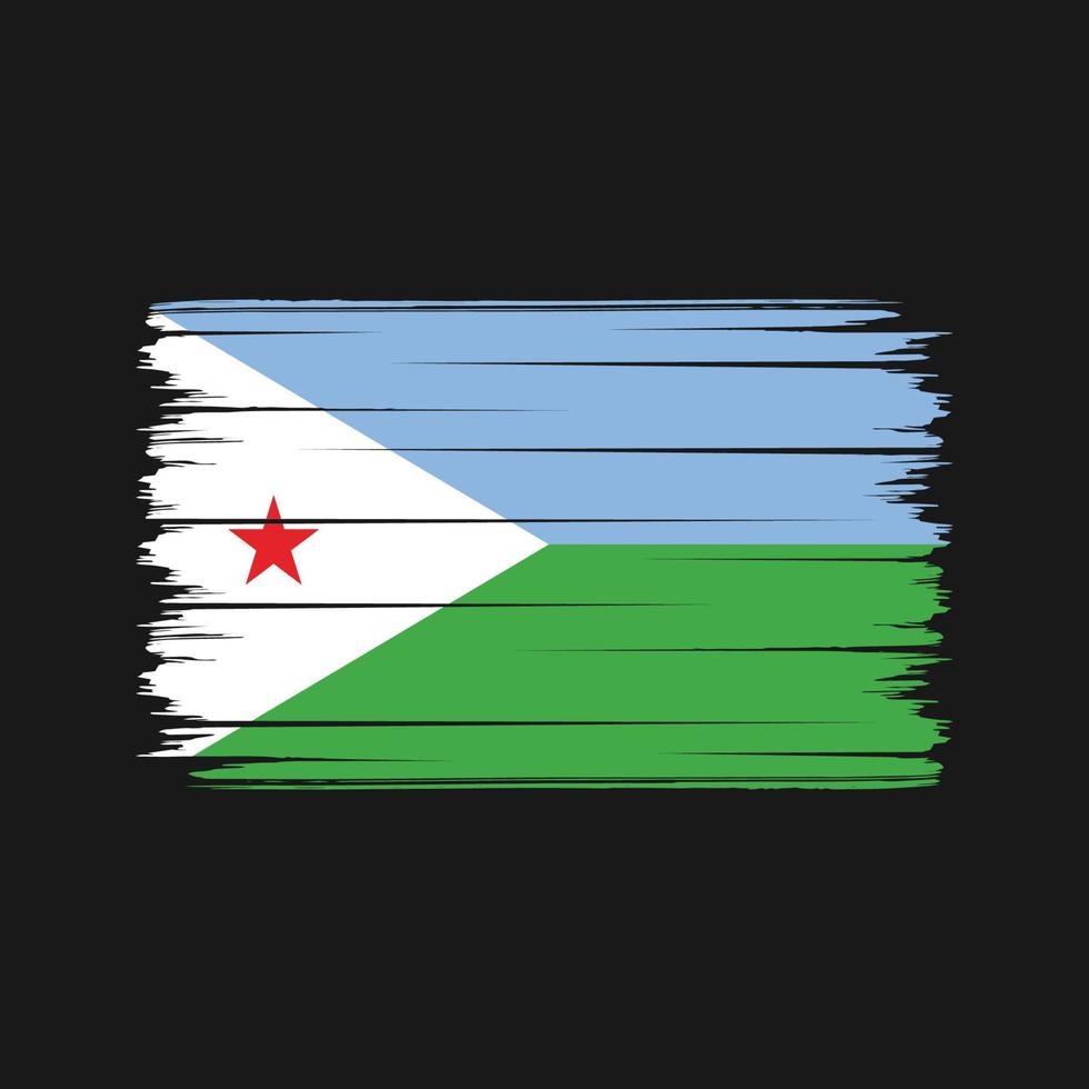 pinceladas de bandeira do djibuti. bandeira nacional vetor