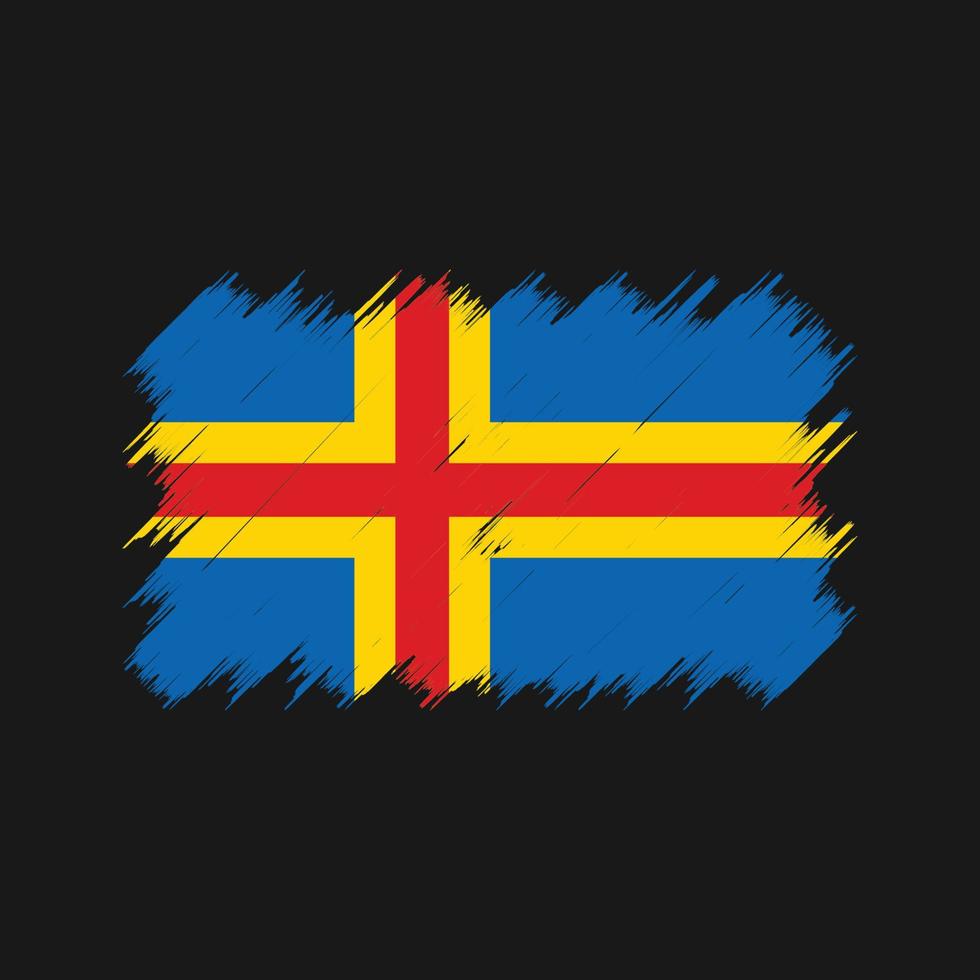 escova de bandeira das ilhas aland. bandeira nacional vetor