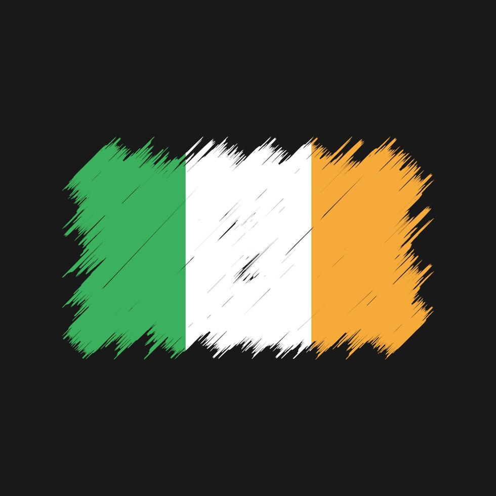 pincel de bandeira da irlanda. bandeira nacional vetor