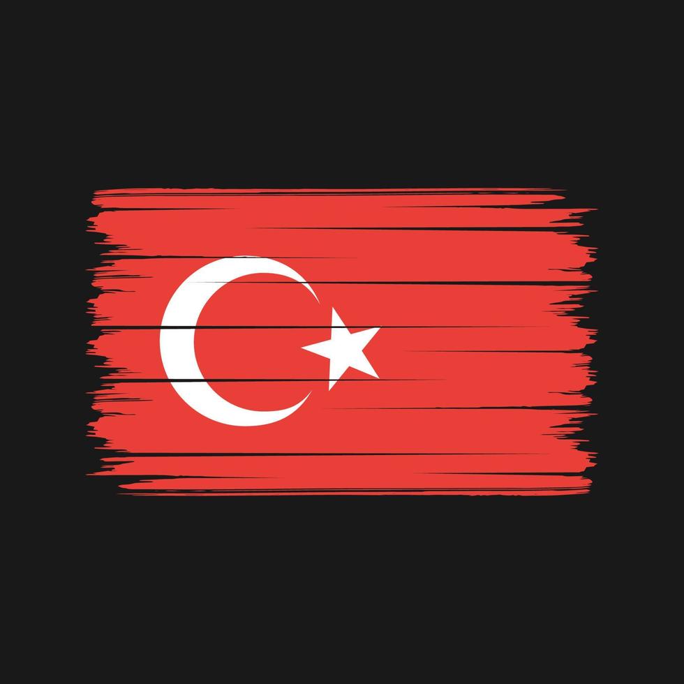 pinceladas de bandeira da turquia. bandeira nacional vetor