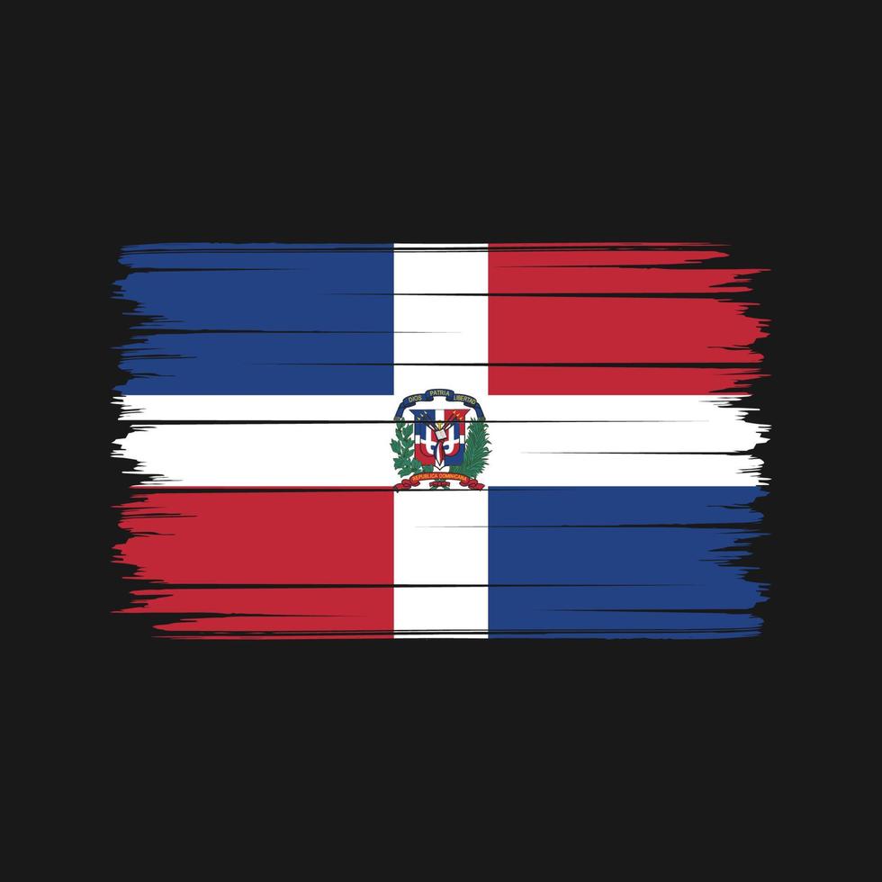 pinceladas de bandeira da república dominicana. bandeira nacional vetor