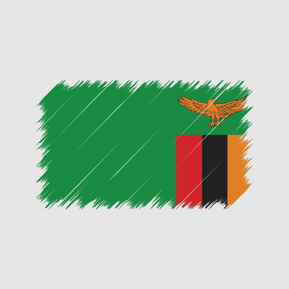 pinceladas de bandeira da Zâmbia. bandeira nacional vetor